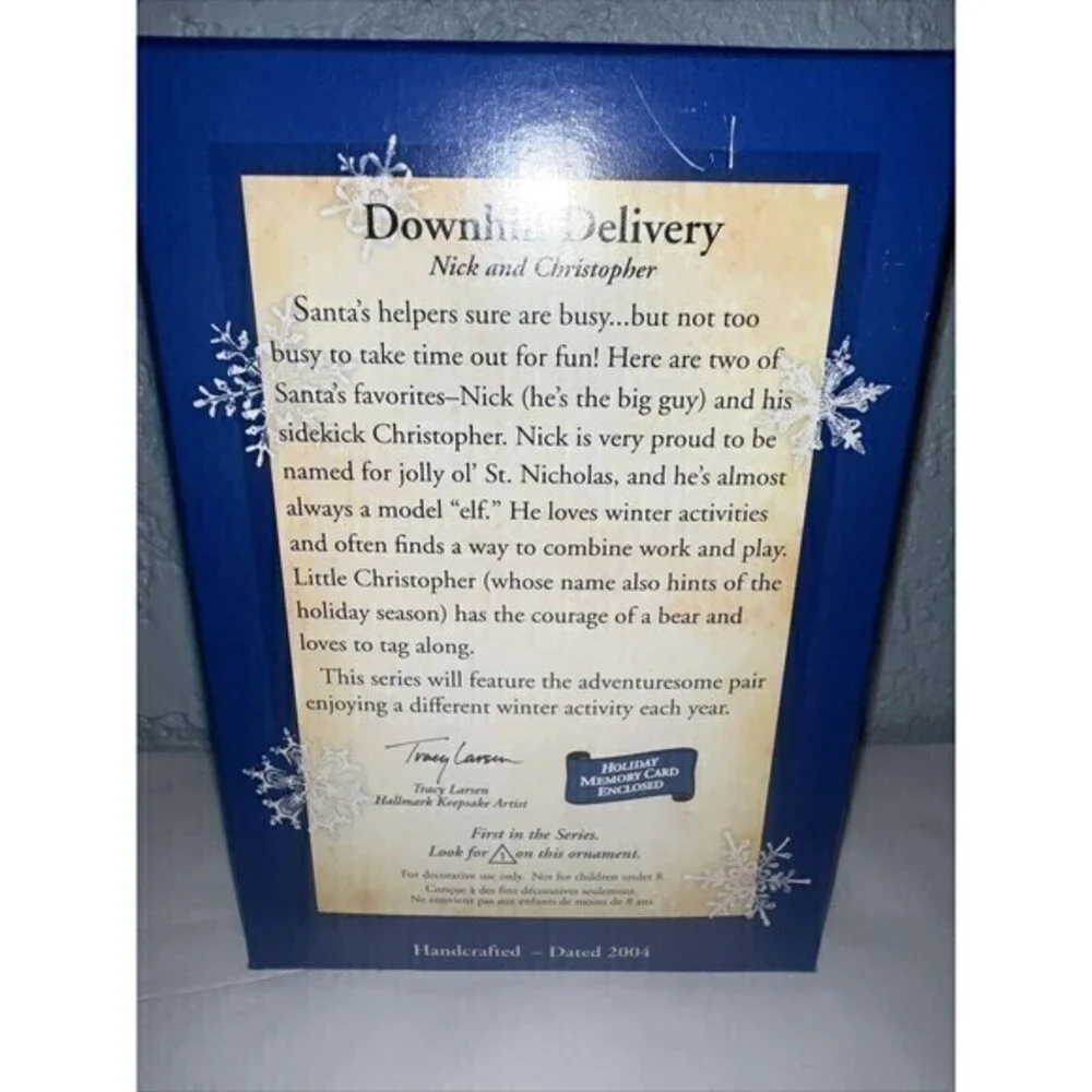 2004 HALLMARK‎ Keepsake Ornament DOWNHILL DELIVERY QX2834 1st in Series